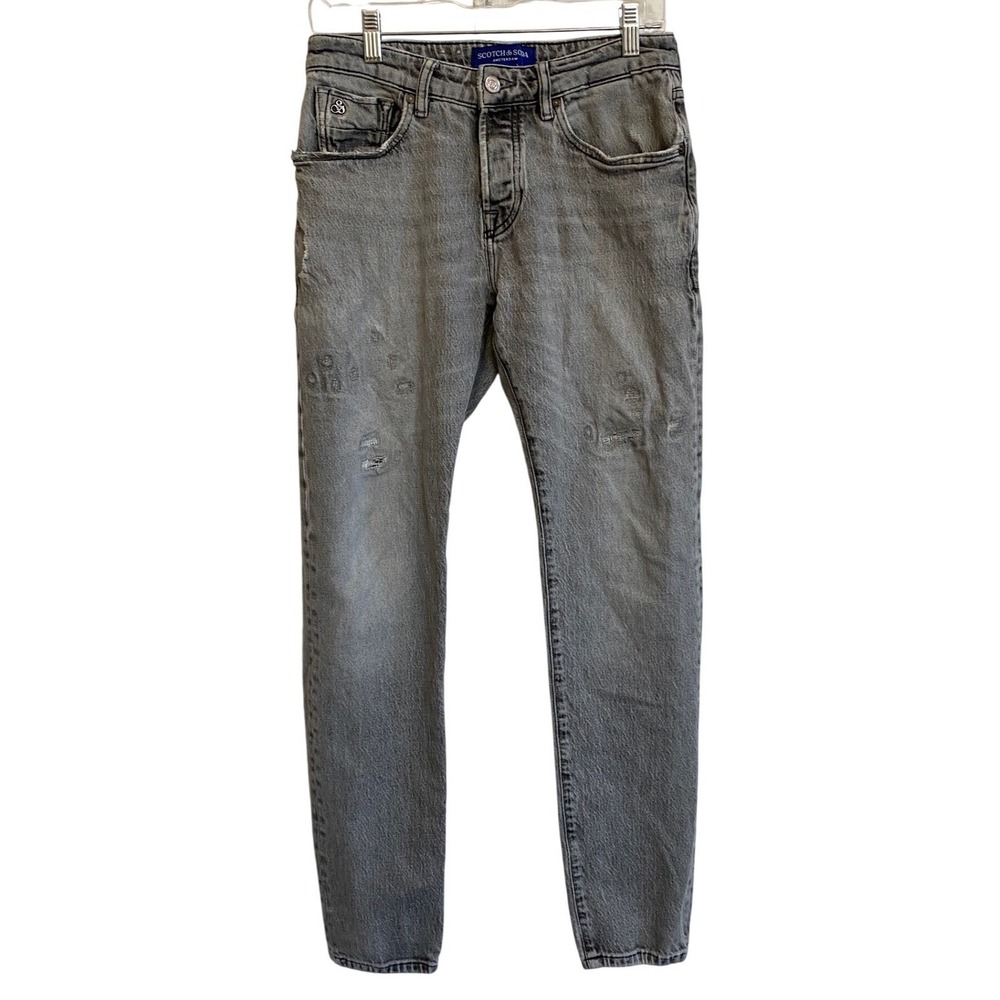 Scotch & Soda Ralston Regular Slim Fit‎ Grey Distressed Jeans Mens 30/32